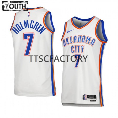 Maillot Basket Oklahoma City Thunder Chet Holmgren 7 Nike 2022-23 Association Edition Blanc Swingman - Enfant